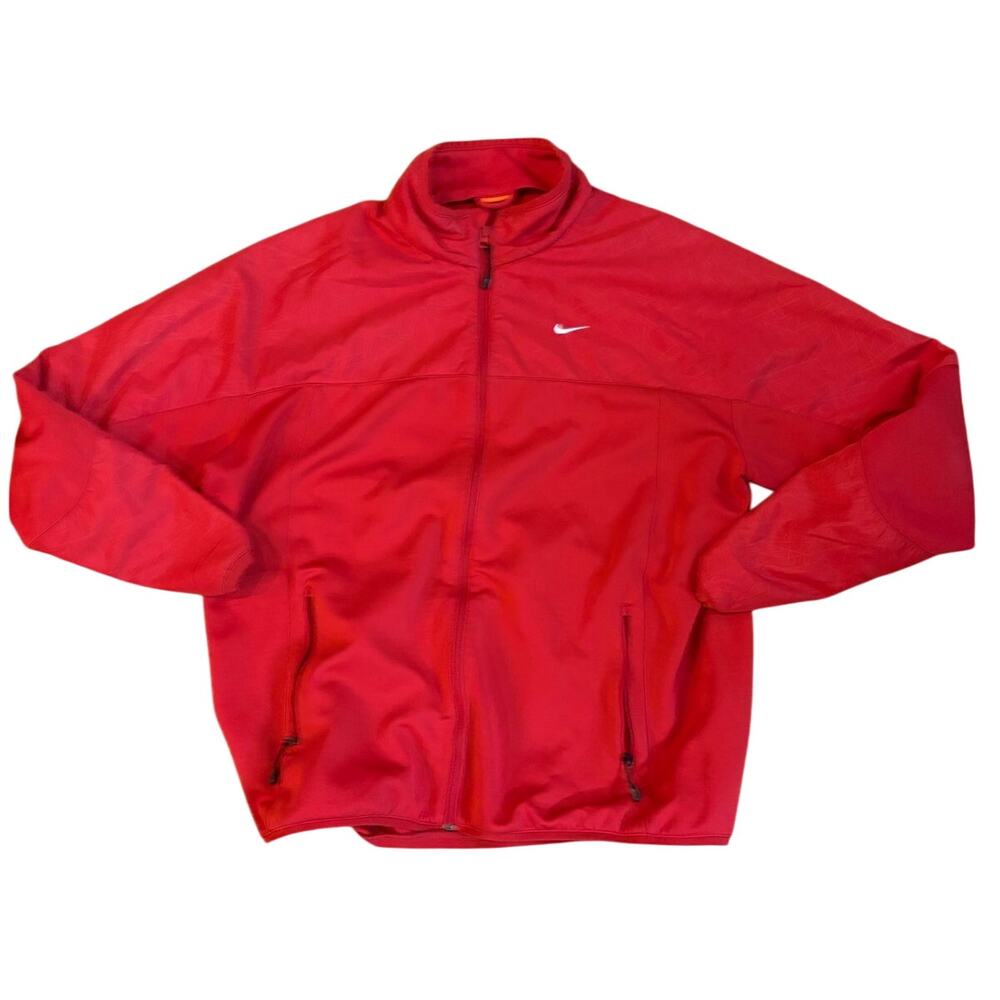 Mens XL Nike Full Zip Dri Fit Track‎ Jacket Long Sleeve Embroidered Logo EUC